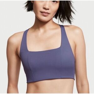 VICTORIA'S SECRET Racerback Sports Bra On Point Small Workout Gym Blue Gray 32C